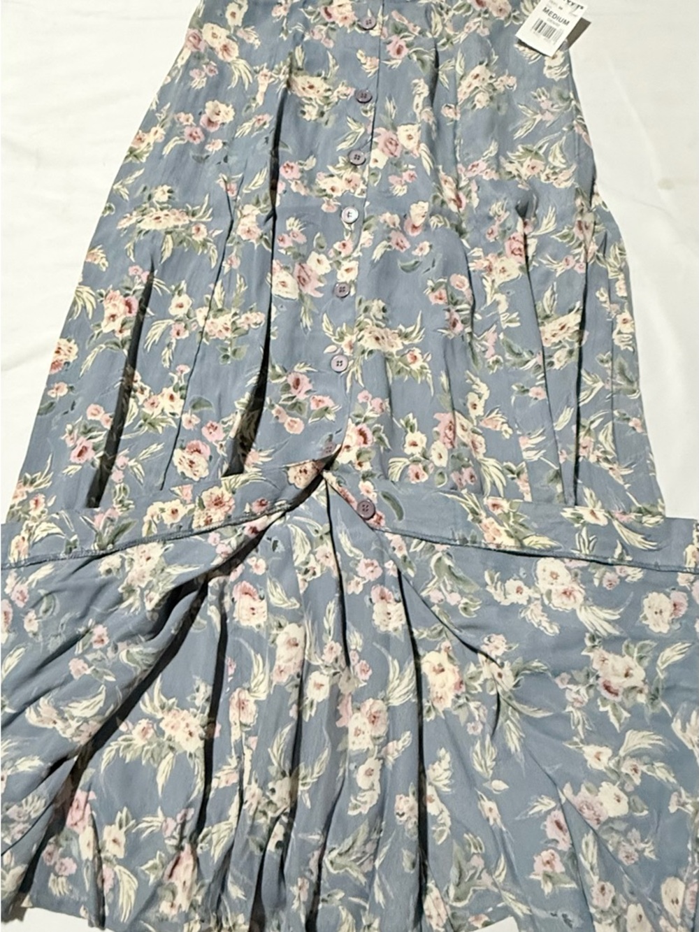 Vintage T.L.H. Women’s Floral Button Down Elastic Back Size Medium Skirt NWT - Picture 3 of 10
